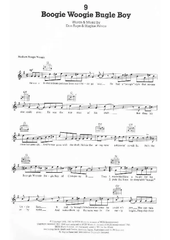 télécharger la partition d'accordéon Boogie Woogie Bugle Boy au format PDF