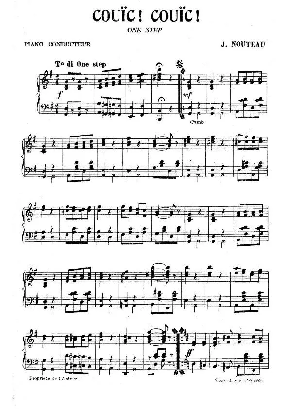 télécharger la partition d'accordéon Couïc Couïc (One Step) (Partie : Piano) au format PDF