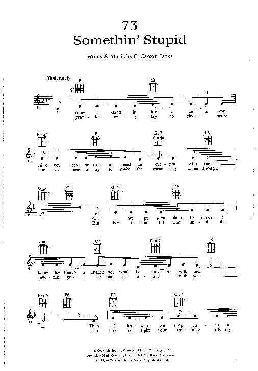 télécharger la partition d'accordéon Somethin' stupid (Chant : Frank Sinatra) (Rumba) au format PDF