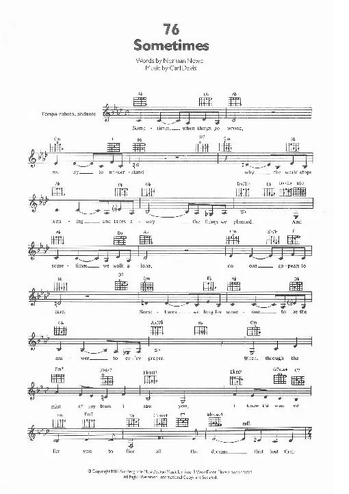 télécharger la partition d'accordéon Sometimes (Du Film : Champions) (Chant : Elaine Paige) (Slow) au format PDF