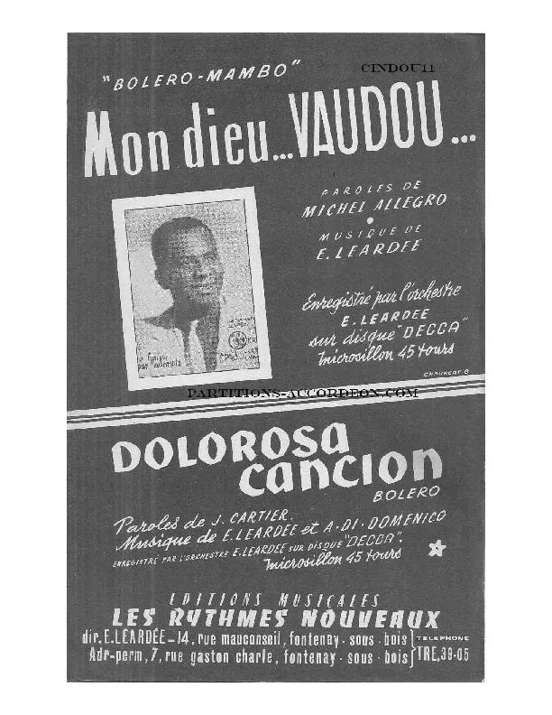 télécharger la partition d'accordéon Dolorosa Cancion (Orchestration Complète) (Boléro Afro) au format PDF
