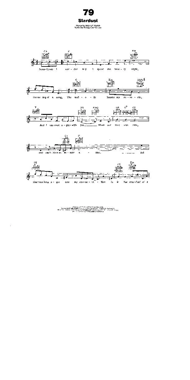 télécharger la partition d'accordéon Stardust (Chant : Bing Crosby) (Slow) au format PDF