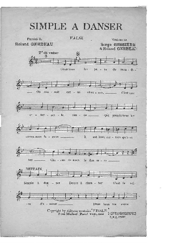 télécharger la partition d'accordéon Simple à danser (Valse) au format PDF