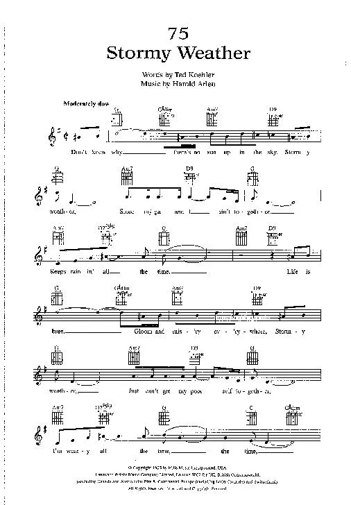 télécharger la partition d'accordéon Stormy weather (Chant : Frank Sinatra) (Slow) au format PDF