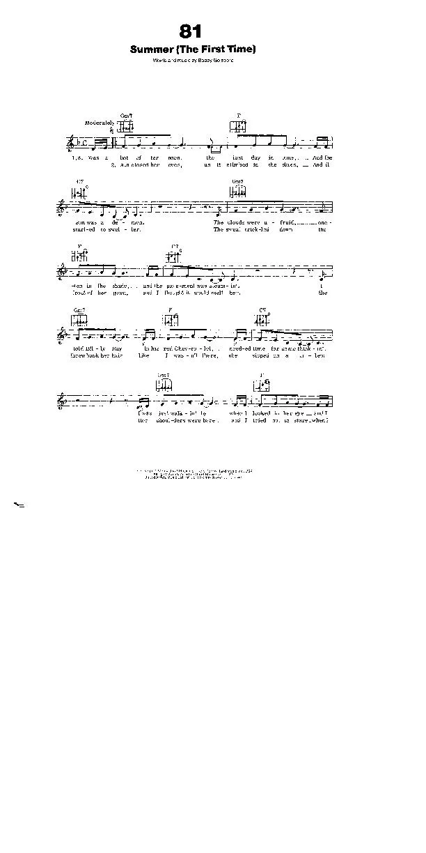 télécharger la partition d'accordéon Summer (The first time) (Slow) au format PDF