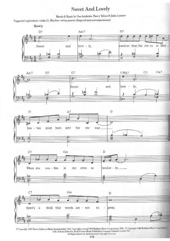 télécharger la partition d'accordéon Sweet and lovely (Interprètes : Donald Novis with Gus Arnheim / His Cocoanut Grove Orchestra) (Slow Fox) au format PDF
