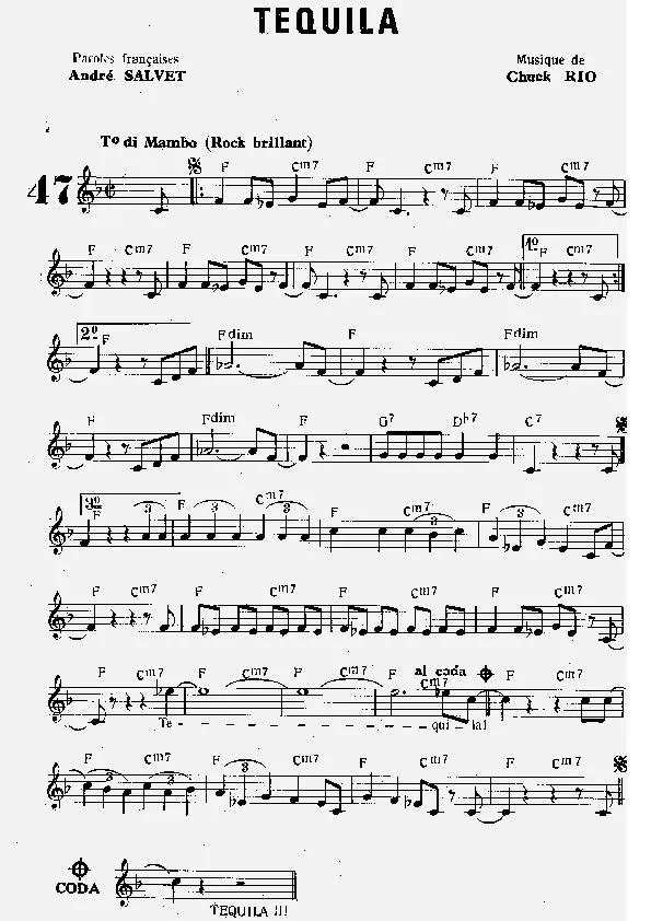 télécharger la partition d'accordéon Tequila (Mambo Rock) au format PDF
