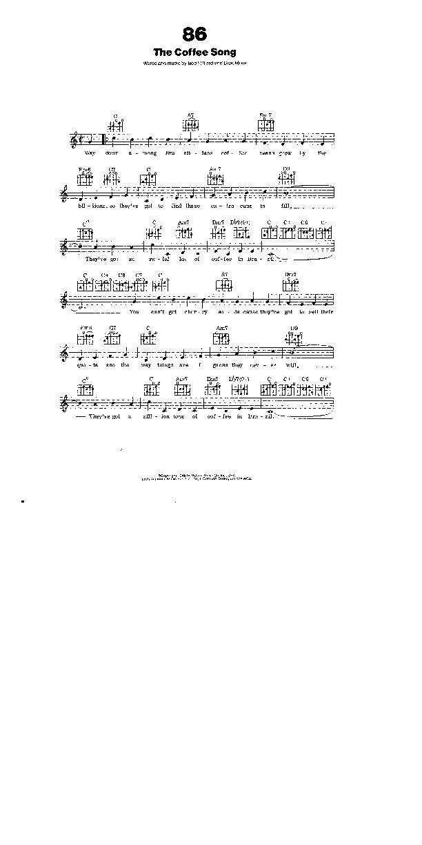 télécharger la partition d'accordéon The coffee song (Chant : Frank Sinatra) (Fox Trot) au format PDF