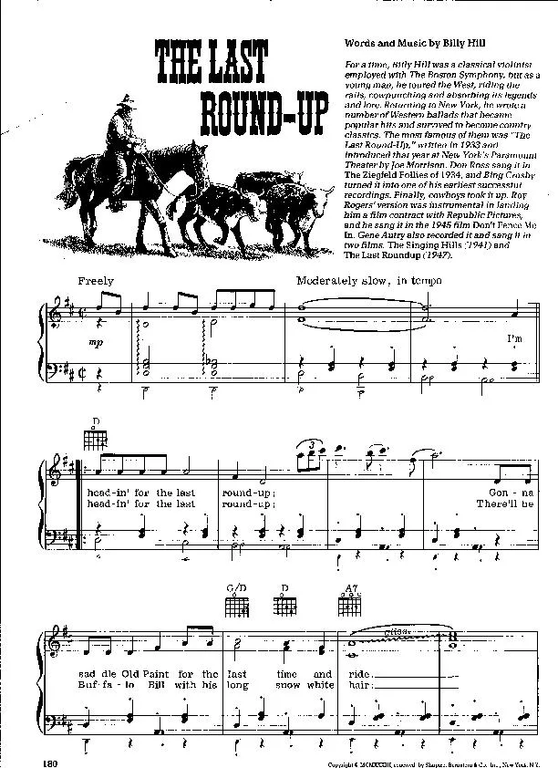 télécharger la partition d'accordéon The last round-up (Chant : Joe Morrison / Don Ross / Bing Crosby / Gene Autry) (Slow Fox) au format PDF