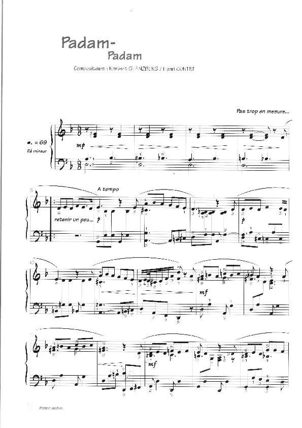 télécharger la partition d'accordéon Padam Padam (Chant : Edith Piaf) (Valse) au format PDF