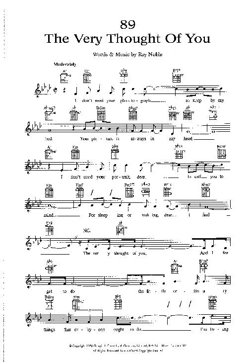 télécharger la partition d'accordéon The very thought of you (Chant : Frank Sinatra) (Slow) au format PDF