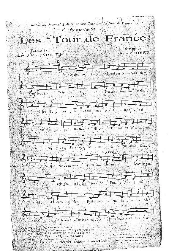 télécharger la partition d'accordéon Les Tour de France au format PDF