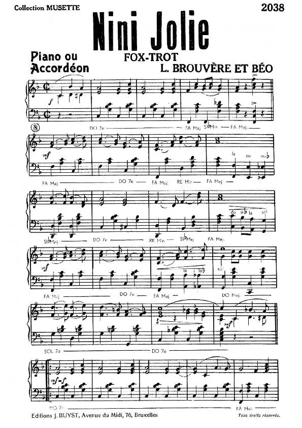 télécharger la partition d'accordéon Nini Jolie (Fox Trot) au format PDF