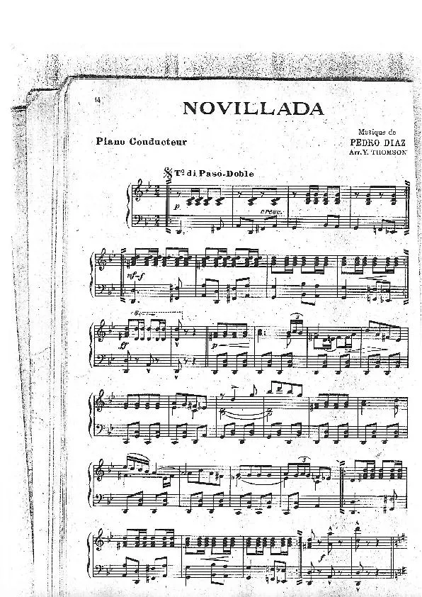 télécharger la partition d'accordéon Novillada (Arrangement : Yvonne Thomson) (Paso Doble) (Partie : Piano) au format PDF