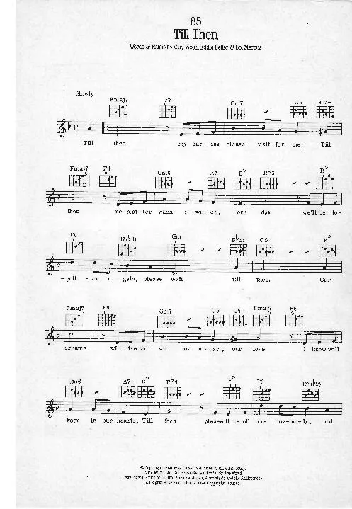 télécharger la partition d'accordéon Till then (Interprètes : The Mills Brothers) (Slow) au format PDF