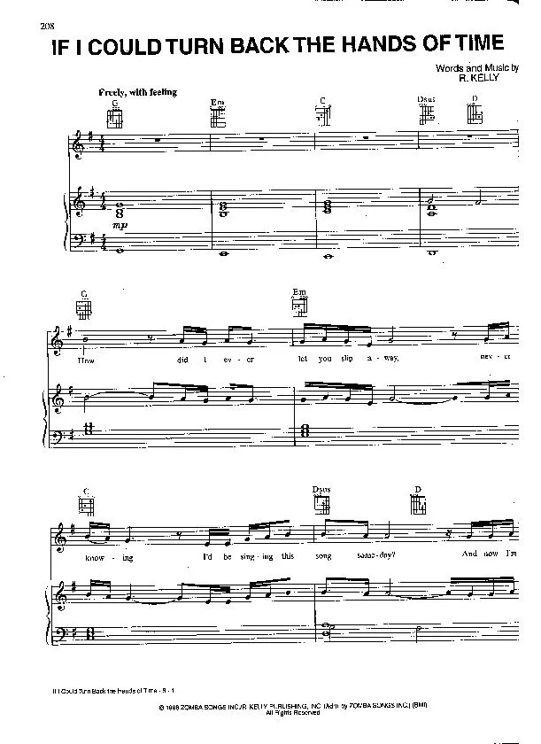 télécharger la partition d'accordéon If I could turn back the hands of time (Slow) au format PDF