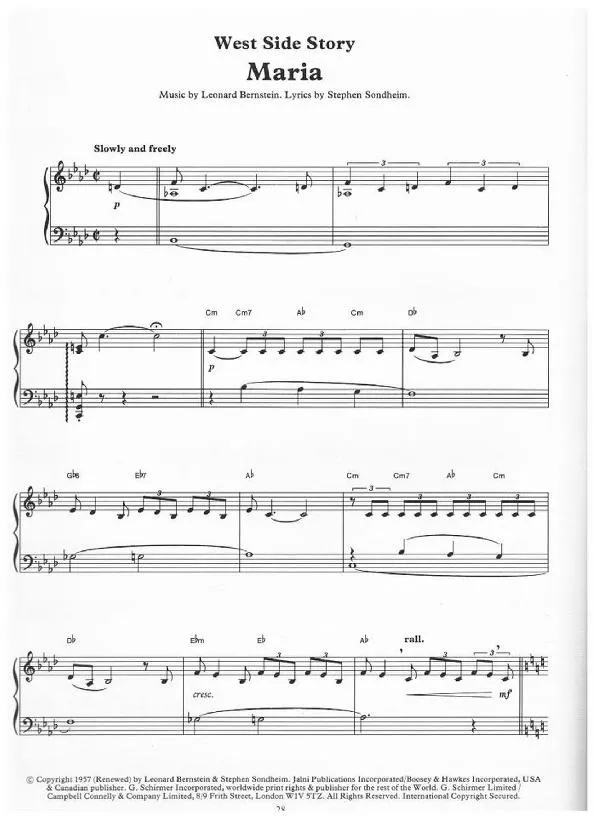 télécharger la partition d'accordéon West Side Story (Maria) au format PDF