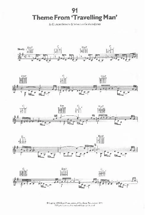 télécharger la partition d'accordéon Theme from : Travelling Man (Ballade Instrumentale) au format PDF