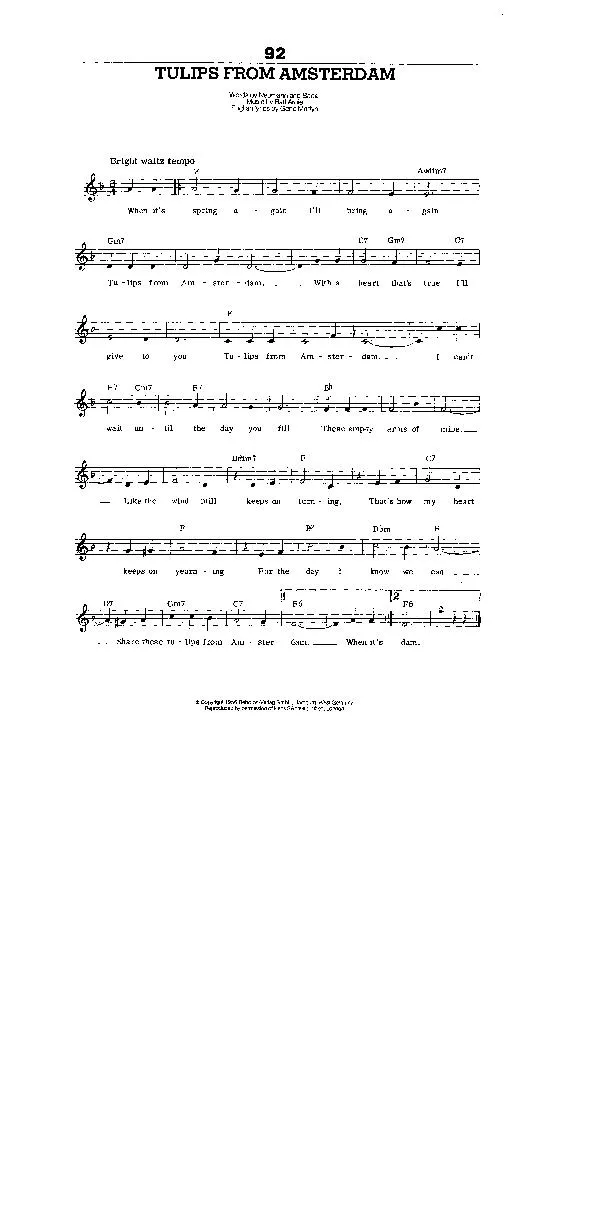 télécharger la partition d'accordéon Tulips from Amsterdam (Valse) au format PDF