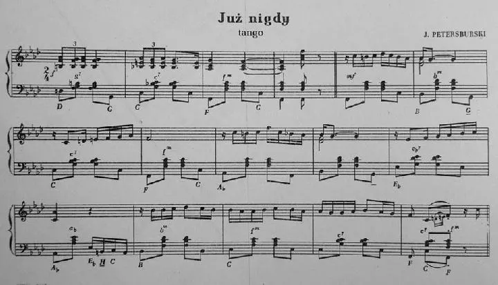 télécharger la partition d'accordéon Już Nigdy (Plus jamais) (Tango) (Accordéon) au format PDF