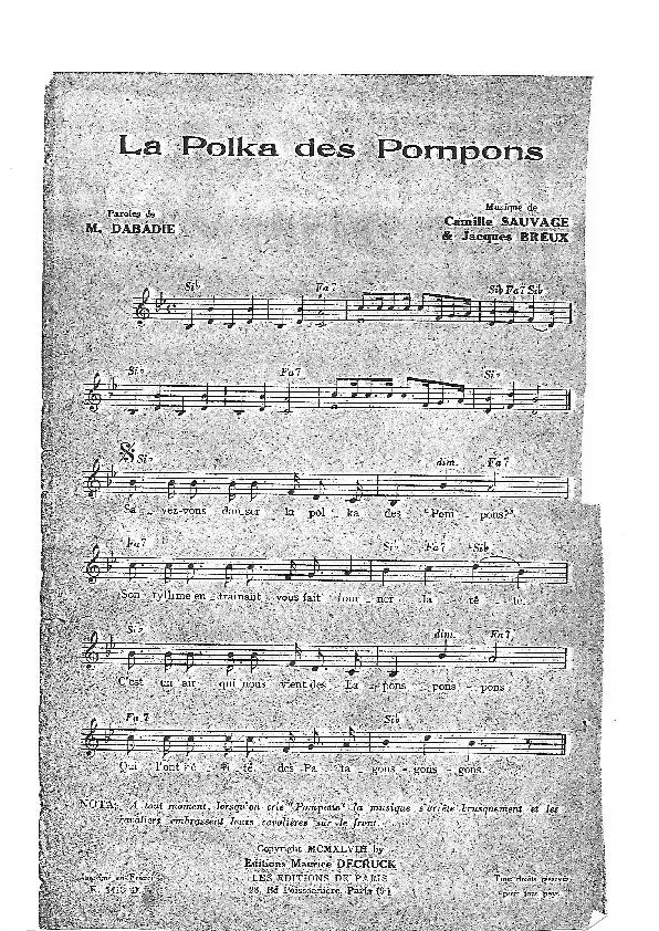 télécharger la partition d'accordéon La polka des pompons au format PDF
