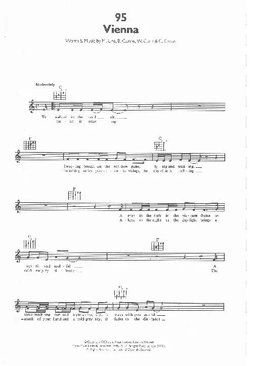 télécharger la partition d'accordéon Vienna (Interprètes : Ultravox) (Slow) au format PDF
