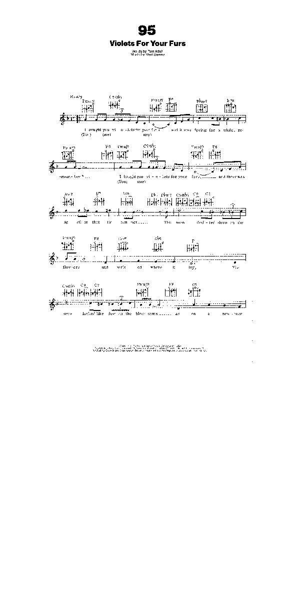 télécharger la partition d'accordéon Violets for your Furs (Chant : Frank Sinatra) (Slow) au format PDF