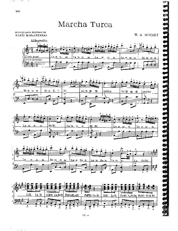 télécharger la partition d'accordéon Marcha Turca (Marche Turque) (Arrangement pour accordéon de Mario Mascarenhas) au format PDF