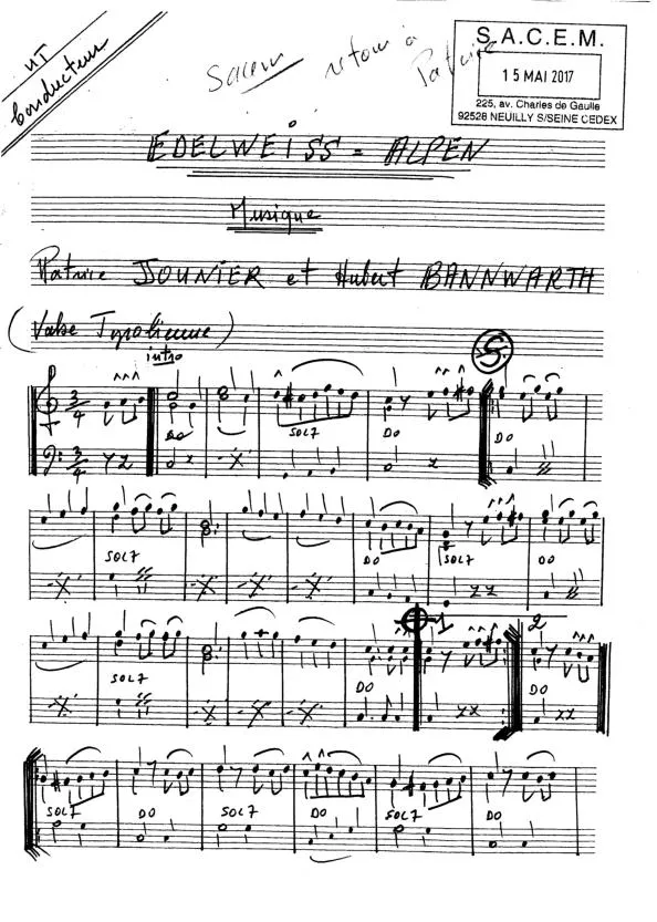 télécharger la partition d'accordéon Edelweiss Alpen (Valse Tyrolienne) (Manuscrite) au format PDF