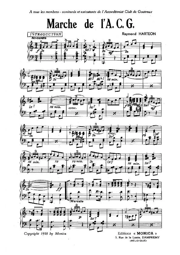 télécharger la partition d'accordéon Marche de l'A C G (L'Accordéon Club de Goutroux) au format PDF