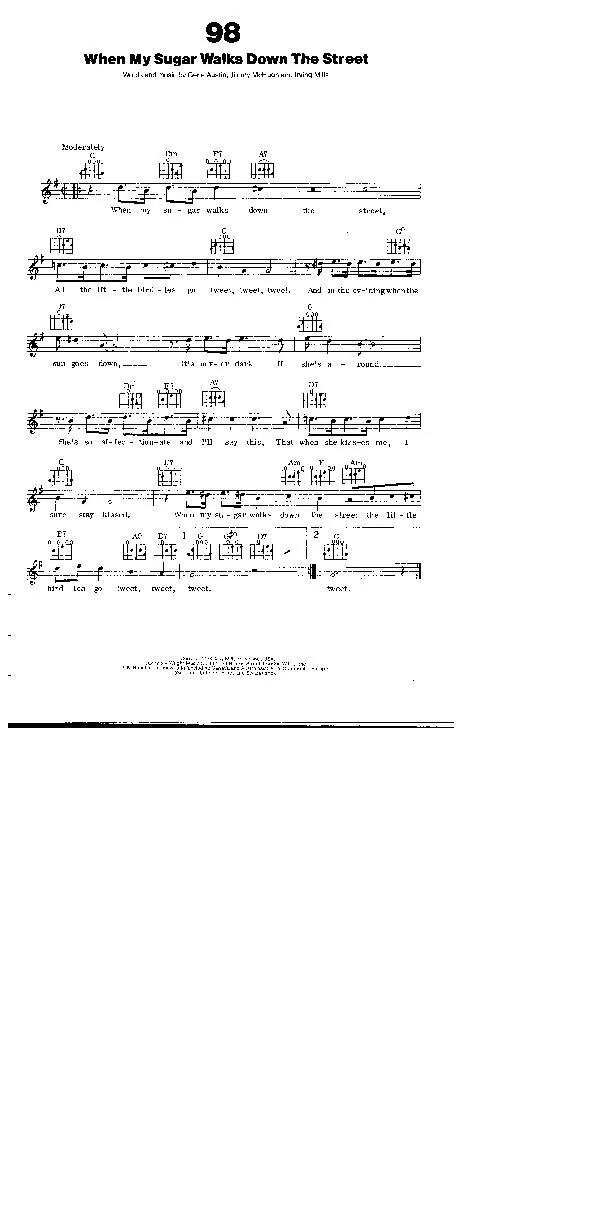 télécharger la partition d'accordéon When my sugar walks down the shant : Ella Fitzgerald) (Jazz Swing) au format PDF