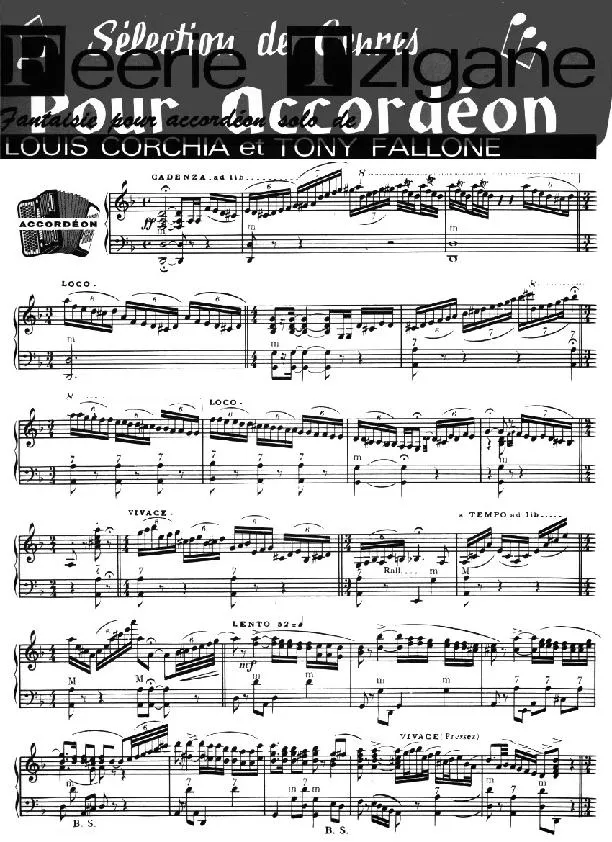 télécharger la partition d'accordéon Féerie Tzigane (Fantaisie pour Accordéon) au format PDF