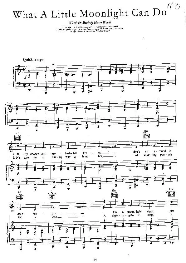 télécharger la partition d'accordéon What a little moonlight can do (Chant : Billie Holiday) (Dixie) au format PDF