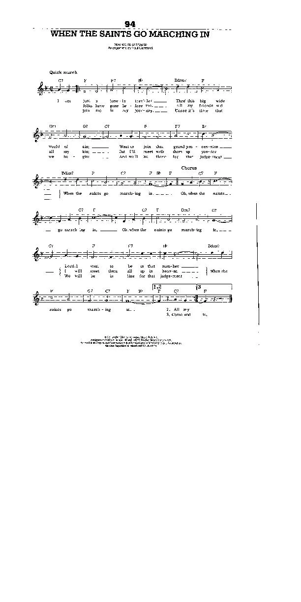 télécharger la partition d'accordéon When the Saints go marching in (Dixie) au format PDF