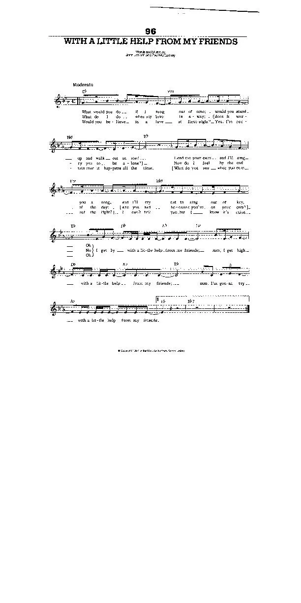 télécharger la partition d'accordéon With a little help from my friends (Interprètes : The Beatles) (Pop Rock) au format PDF
