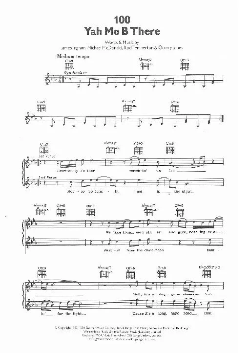 télécharger la partition d'accordéon Yah mo B there (Soul Rock) au format PDF