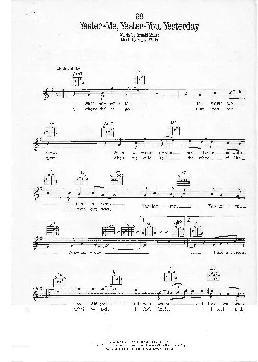 télécharger la partition d'accordéon Yester me Yester you Yesterday (Chant : Stevie Wonder) (Soul Swing) au format PDF