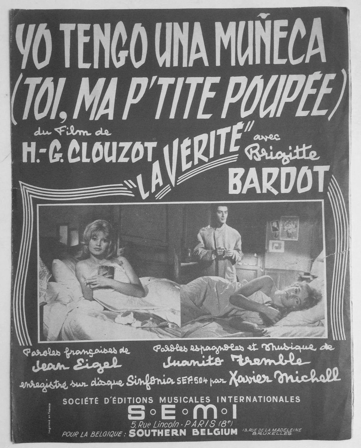 télécharger la partition d'accordéon Yo tengo una Muñeca (Toi ma p'tite poupée) (Du Film : La vérité) (Chant : Xavier Michell) (Cha Cha) au format PDF