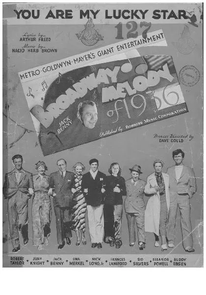 télécharger la partition d'accordéon You are my lucky star (Du Film : Broadway Melody) (Chant : Eleanor Powell / Frances Langford / Harry Stockweil) (Fox Trot) au format PDF