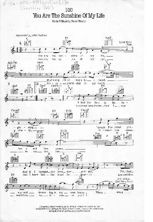 télécharger la partition d'accordéon You are the sunshine of my life (Soul Swing) au format PDF