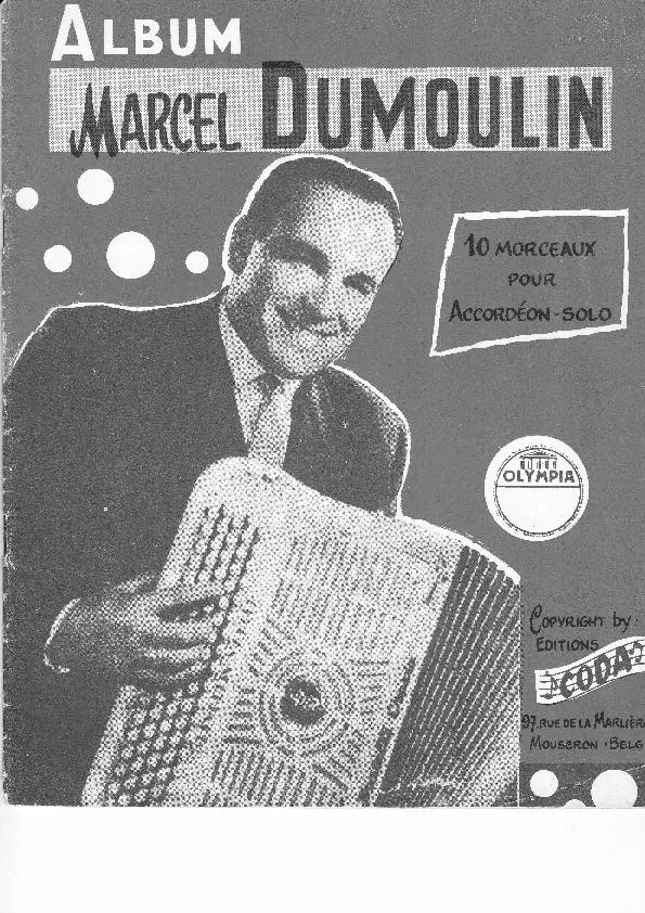 télécharger la partition d'accordéon Album Marcel Dumoulin 10 Morceaux pour Accordéon Solo au format PDF