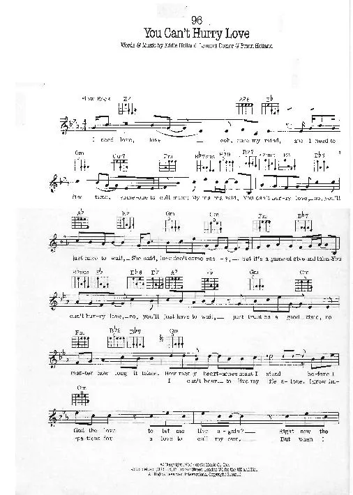 télécharger la partition d'accordéon You can't hurry love (Chant : The Supremes) (Swing Rock) au format PDF