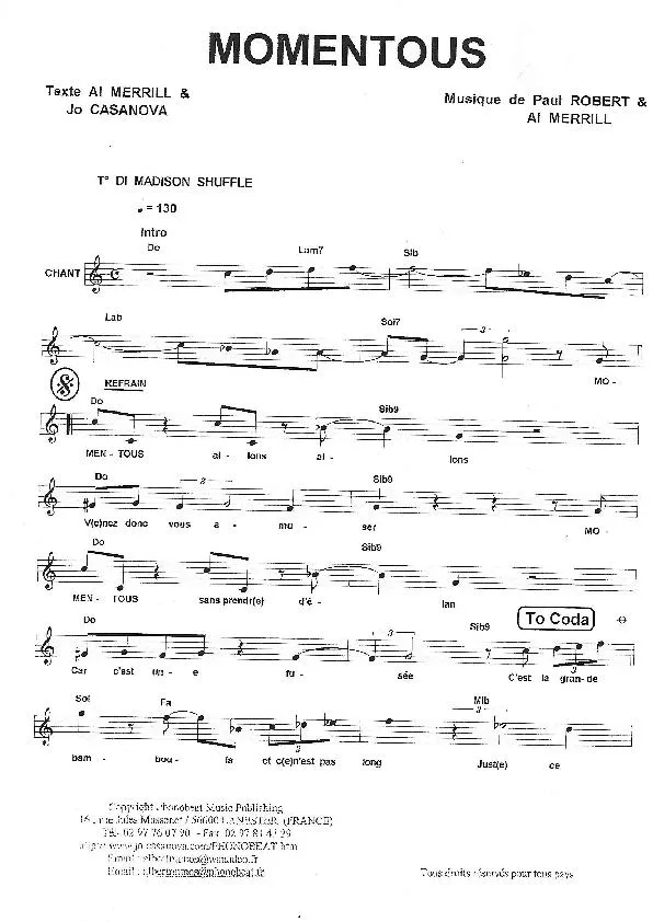 télécharger la partition d'accordéon Momentous (Madison Shuffle) au format PDF