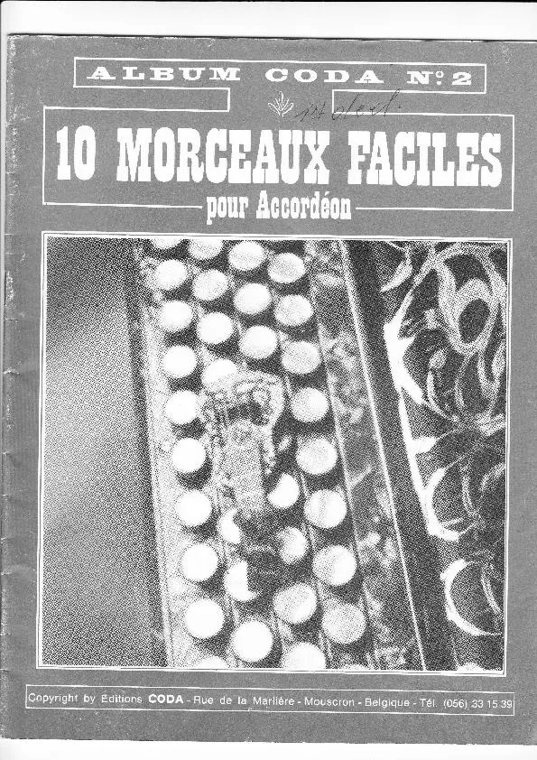 télécharger la partition d'accordéon Album Coda N°2 : 10 Morceaux faciles pour Accordéon au format PDF