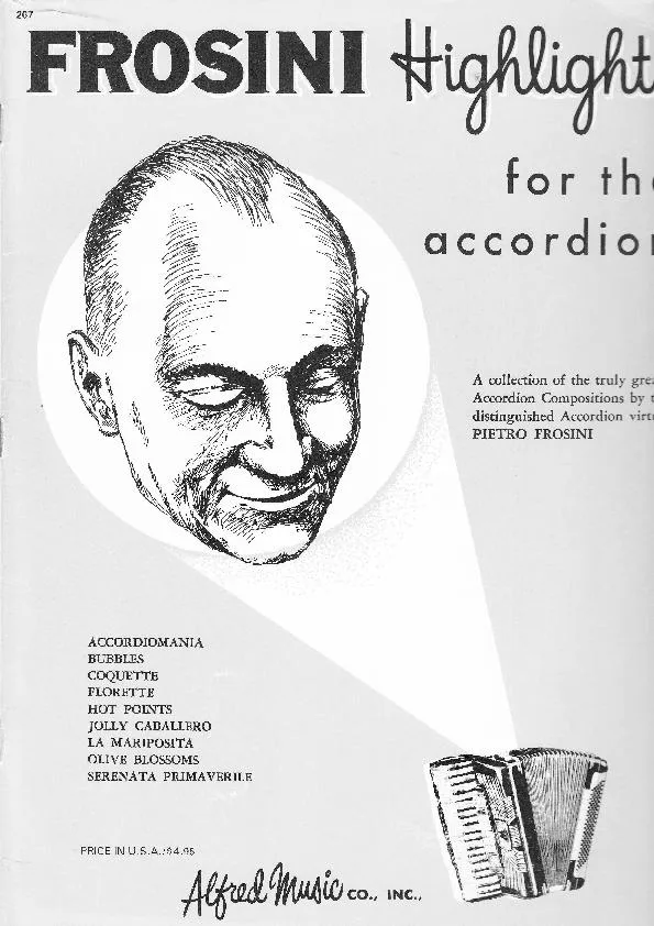 télécharger la partition d'accordéon Frosini : Highlights for the accordeon (9 Titres) au format PDF