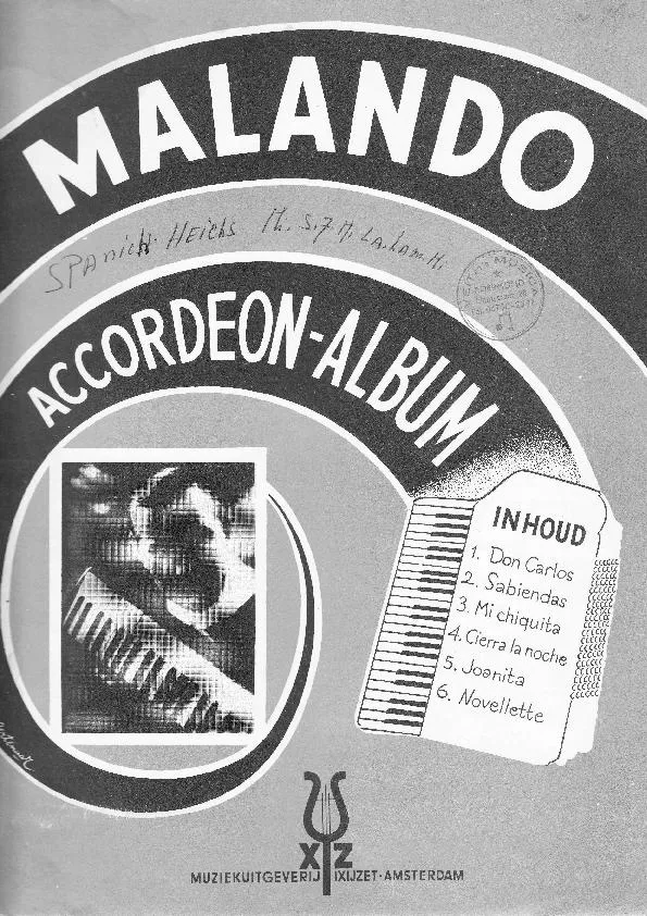 télécharger la partition d'accordéon Malando : Accordéon Album (6 Titres) au format PDF