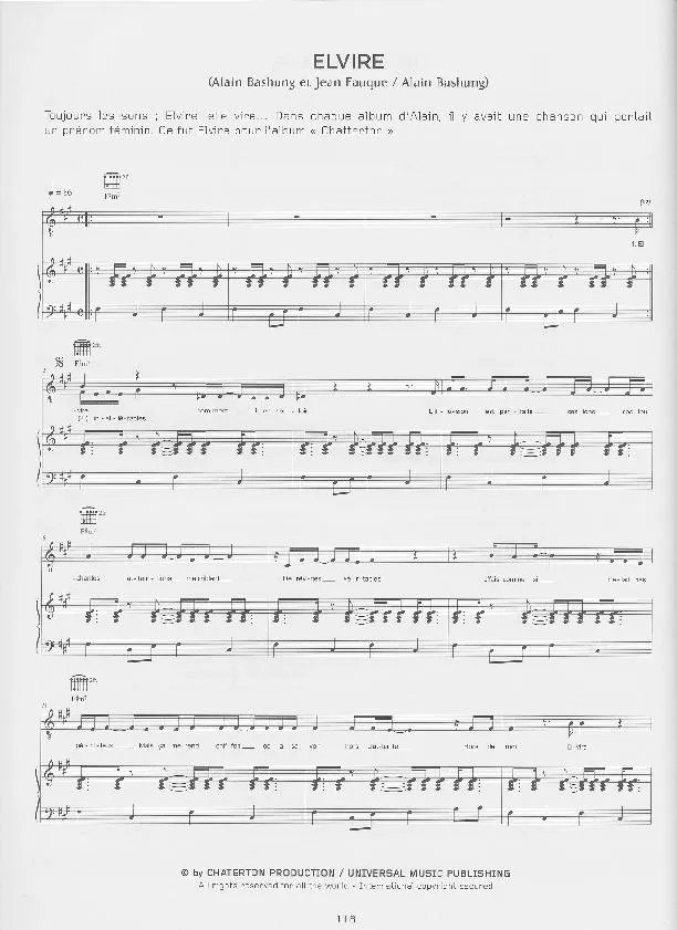 télécharger la partition d'accordéon Elvire (Reggae) au format PDF