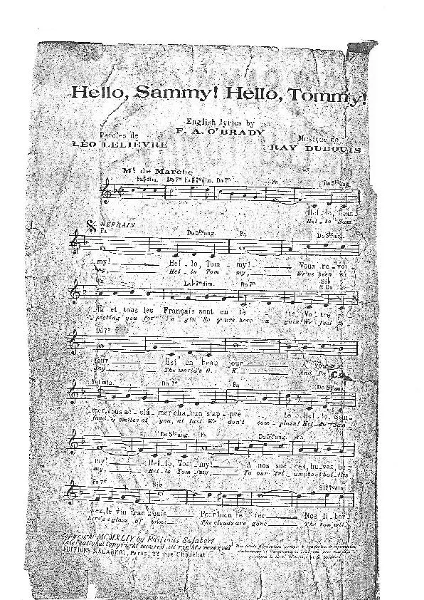 télécharger la partition d'accordéon Hello Sammy Hello Tommy (Marche) au format PDF