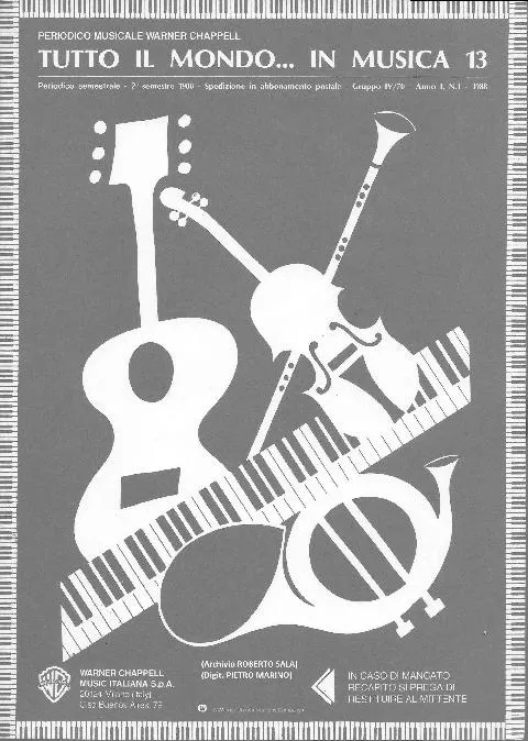télécharger la partition d'accordéon Tutto Il Mondo In Musica (Volume 13) (9 Titres) au format PDF