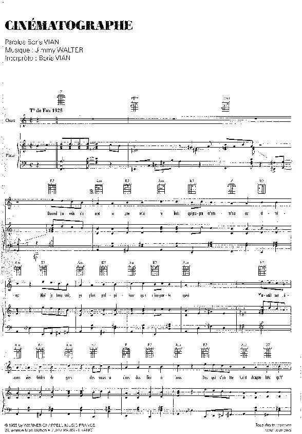 télécharger la partition d'accordéon Cinématographe (Fox 1925) au format PDF